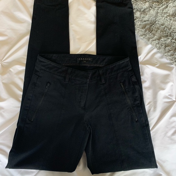 Theory Bi-Stretch Seamed Skinny Moto Trouser - Picture 3 of 6